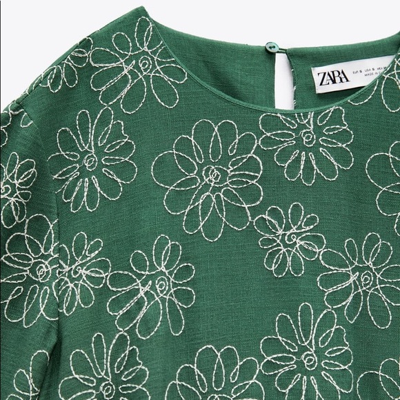 Flower Embroidered Linen Dress - Picture 7 of 7